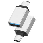 アルミ合金 USB-C / Type-C 3.1オス-USB 3.0メス データ/充電アダプター