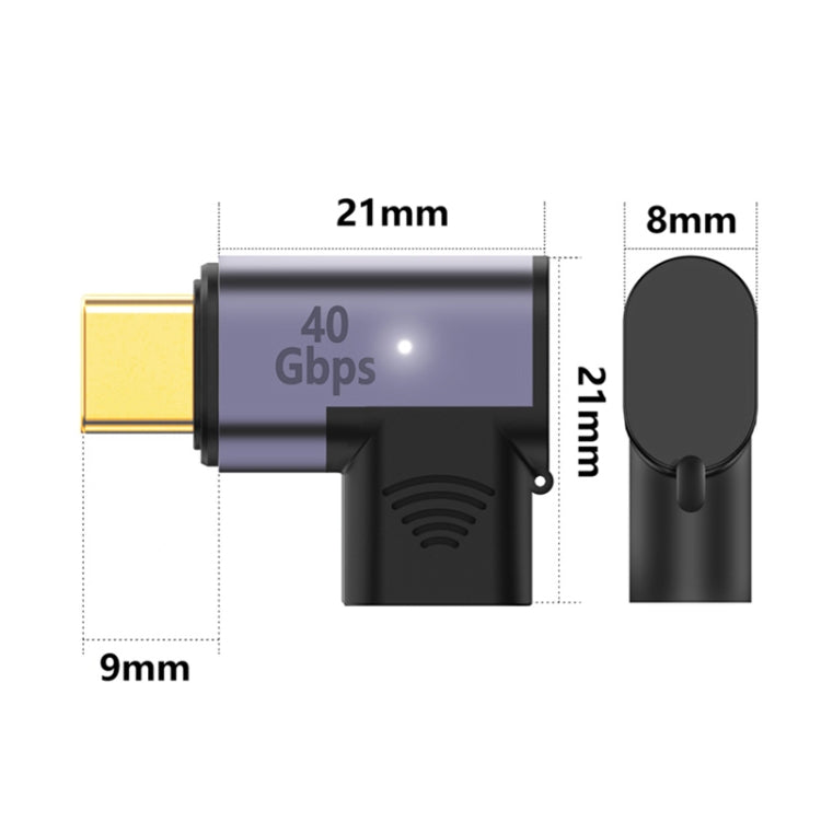 100W USB-C / Type-Cオス-メス エルボー磁気充電アダプター、100Wエルボー