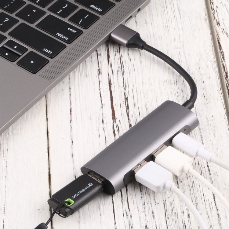 U-811 4イン1 USB 3.0 から 3 USB 3.0 + USB-C / Type-C ポート ハブ ドッキングステーション, U-811