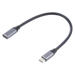 USB-C / Type-C オスから USB-C / Type-C メス アダプターケーブル、ケーブル長さ: 25cm、25cm