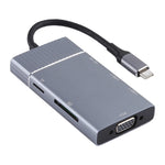 7-in-1 デュアル USB 3.0 + TF/SD + HDMI/VGA + 3.5mmジャック + Type-C / USB-C 多機能 USB-C ドックステーション、2xUSB3.0+TF/SD+HDMI/VGA+3.5mm