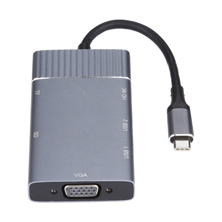 7-in-1 デュアル USB 3.0 + TF/SD + HDMI/VGA + 3.5mmジャック + Type-C / USB-C 多機能 USB-C ドックステーション、2xUSB3.0+TF/SD+HDMI/VGA+3.5mm