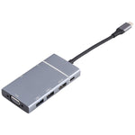 7-in-1 デュアル USB 3.0 + TF/SD + HDMI/VGA + 3.5mmジャック + Type-C / USB-C 多機能 USB-C ドックステーション、2xUSB3.0+TF/SD+HDMI/VGA+3.5mm
