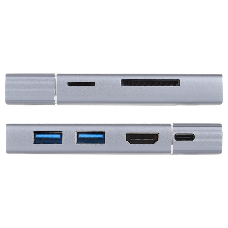 7-in-1 デュアル USB 3.0 + TF/SD + HDMI/VGA + 3.5mmジャック + Type-C / USB-C 多機能 USB-C ドックステーション、2xUSB3.0+TF/SD+HDMI/VGA+3.5mm