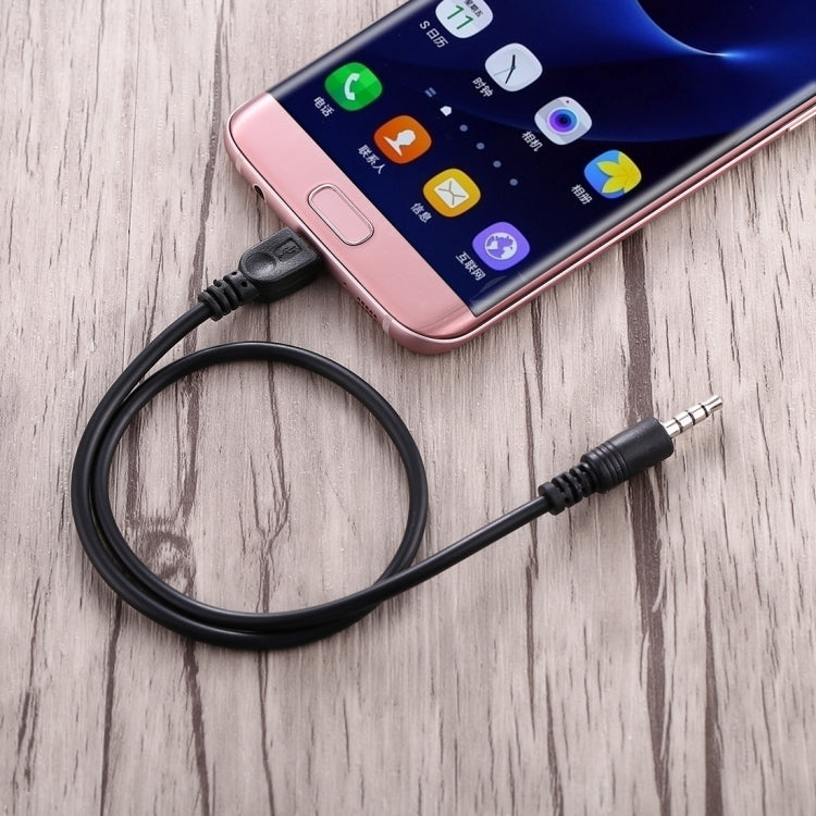 3.5mm オスから Micro USB オス オーディオ AUX ケーブル、長さ: 約40cm、Micro USB 40cm