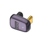 240W USB-C/Type-C メスからUSB-C/Type-C オス 40Gbps U字型アダプター ライト付き、U字型アダプター