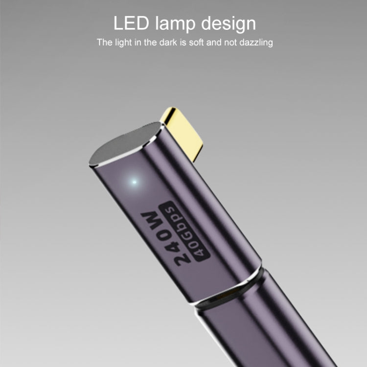 240W USB-C/Type-C メスからUSB-C/Type-C オス 40Gbps U字型アダプター ライト付き、U字型アダプター