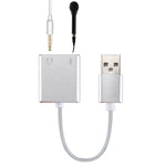 アルミ合金シェル外付けUSBバーチャル7.1チャンネルサウンドカード13cmケーブル付きPCラップトップ用、USB