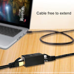 クリスタルネットワーク ストレートスルー ヘッドラインコネクタ ペア端子 メス to ダブルヘッド RJ45インターフェース延長装置, 2ポート