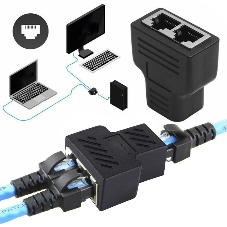 クリスタルネットワーク ストレートスルー ヘッドラインコネクタ 端子 メス to メス 三頭 RJ45インターフェース延長装置, 3ポート