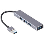 3019 4ポート USB 3.0 to USB 3.0 アルミ合金ハブアダプター LEDインジケーター付き