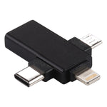 3in1 USB 3.0-8ピン＋マイクロUSB＋USB-C / Type-Cインターフェース多機能OTGアダプター