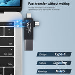 3in1 USB 3.0-8ピン＋マイクロUSB＋USB-C / Type-Cインターフェース多機能OTGアダプター