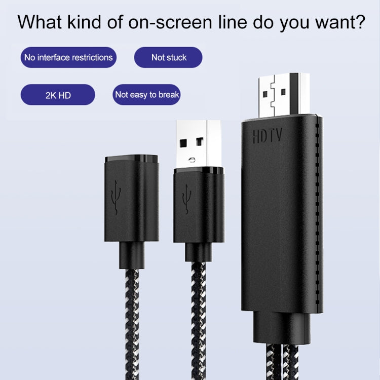 7563s USB-C / Type-C メス から 2K HDMI オス HDビデオアダプターケーブル、ケーブル長：1m