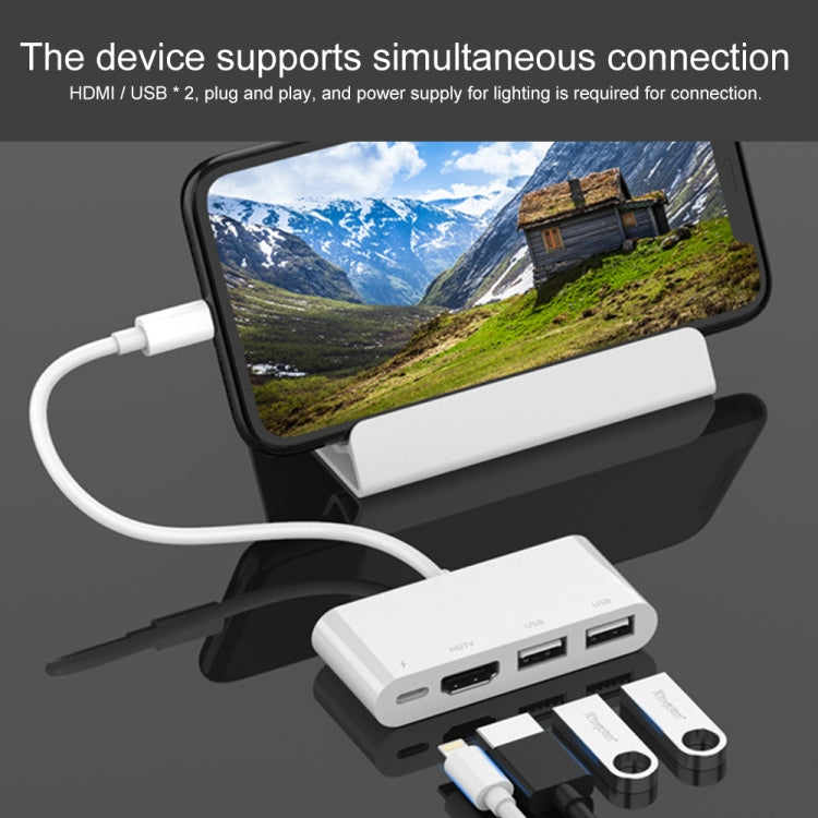 75216 4イン1 8ピンからHDMI + 8ピン充電 + 2 USBポート HDビデオコンバーター、75216