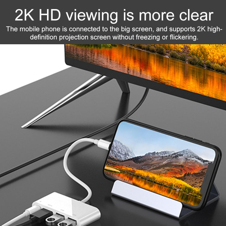 75216 4イン1 8ピンからHDMI + 8ピン充電 + 2 USBポート HDビデオコンバーター、75216