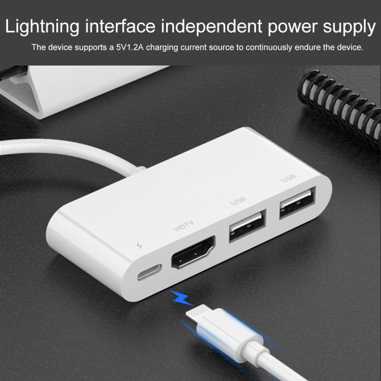 75216 4イン1 8ピンからHDMI + 8ピン充電 + 2 USBポート HDビデオコンバーター、75216