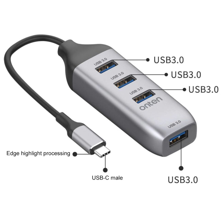 Onten 95118U 4in1 USB-C / Type-C to 4 USB 3.0ポート 多機能ハブ コンバータードッキングステーション, 95118U