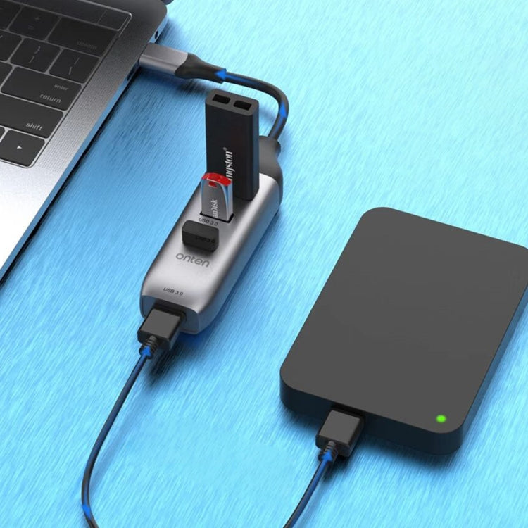 Onten 95118U 4in1 USB-C / Type-C to 4 USB 3.0ポート 多機能ハブ コンバータードッキングステーション, 95118U