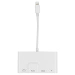 4イン1 8ピンオスから8ピン電源 + RJ45イーサネット + HDMI + USBカメラメス OTGデジタルAVアダプター、RJ45イーサネット