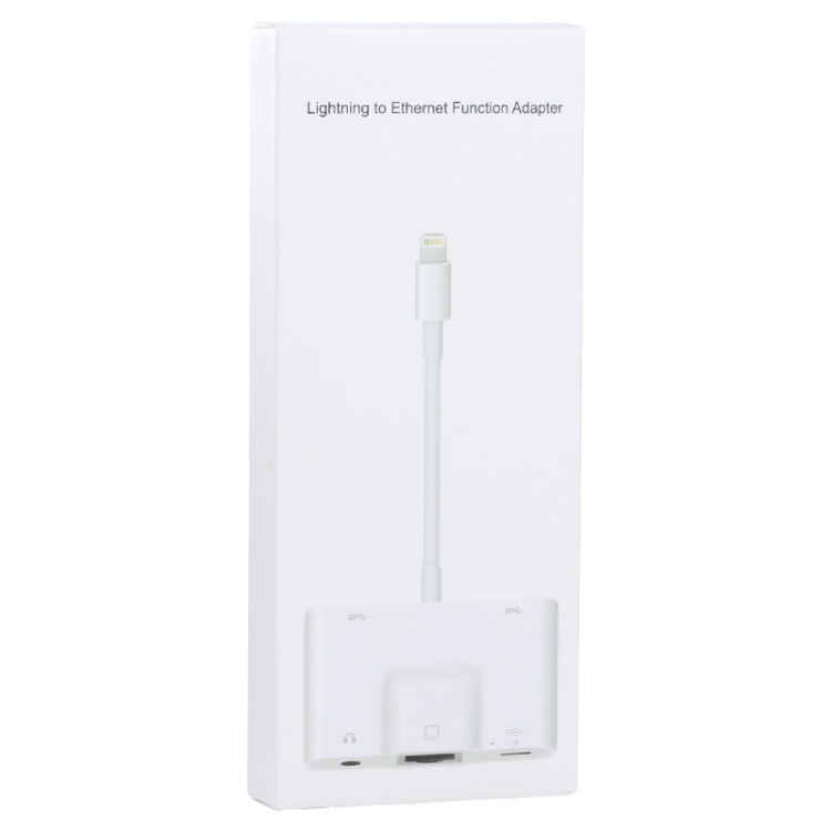 NK-1033 5イン1 8ピンオスからデュアルUSB + 3.5mm AUX + イーサネット + 8ピン電源メスアダプター、NK-1033