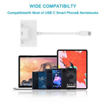 3in1 USB-C / Type-Cオス-USB＋100M RJ45イーサネット＋Type-C電源メスアダプター、3in1