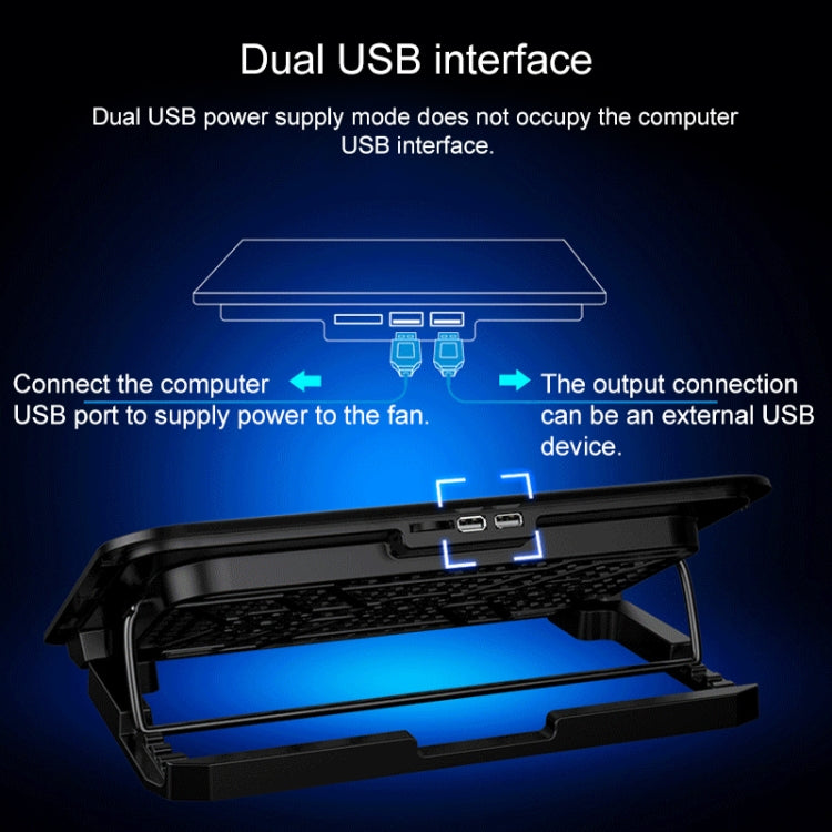 ICE COOREL Notebook Computer Base Silent Six-fan Cooling Holder Heat Sink, Style: Ordinary, Style: Ordinary