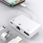 NK-107 3in1 イーサネット + USB + 8ピン充電 メス端子 to 8ピンオス OTG デジタルビデオコンバーターケーブル