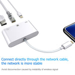 NK-107 3in1 イーサネット + USB + 8ピン充電 メス端子 to 8ピンオス OTG デジタルビデオコンバーターケーブル
