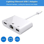 NK-107 3in1 イーサネット + USB + 8ピン充電 メス端子 to 8ピンオス OTG デジタルビデオコンバーターケーブル