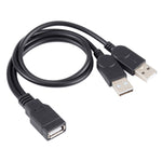 USBメスから2つのUSBオスケーブル、長さ：約30cm