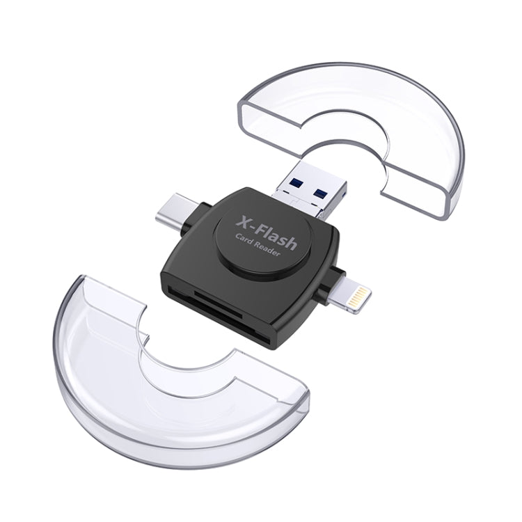 X-Flash R01 3in1 8ピン + USB-C / Type-C + マイクロUSB インターフェース SD / TFカードリーダー