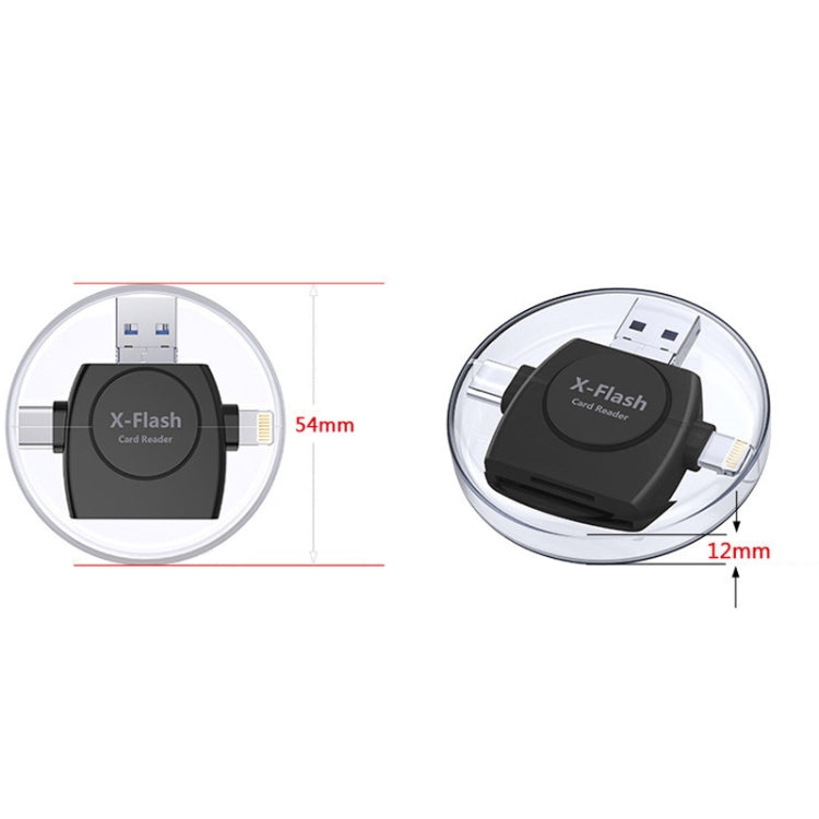 X-Flash R01 3in1 8ピン + USB-C / Type-C + マイクロUSB インターフェース SD / TFカードリーダー