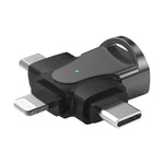 3in1 OTGアダプター、USB-タイプC / マイクロUSB / 8ピン