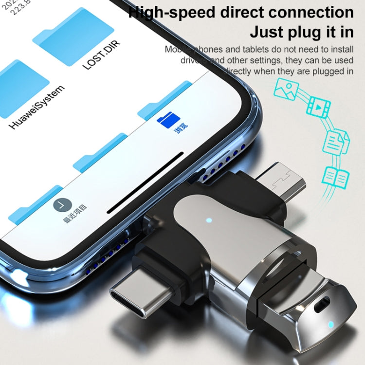 3in1 OTGアダプター、USB-タイプC / マイクロUSB / 8ピン