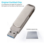 Richwell 3in1 128G マイクロUSB + 8ピン + USB 3.0 メタル回転式プッシュプルフラッシュディスク OTG機能付き 128G