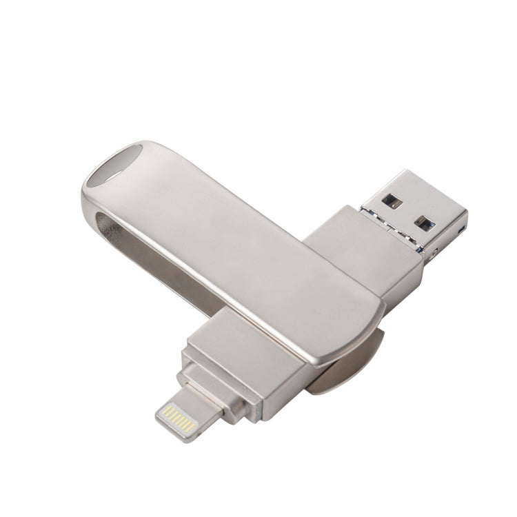 Richwell 3-in-1 16G マイクロUSB＋8ピン＋USB 3.0 メタル回転式プッシュプルフラッシュディスク OTG機能付き、16G