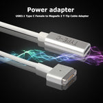 5ピン MagSafe 2 (T字型) から USB-C / Type-C PD 充電アダプター、Type-C から MagSafe 2