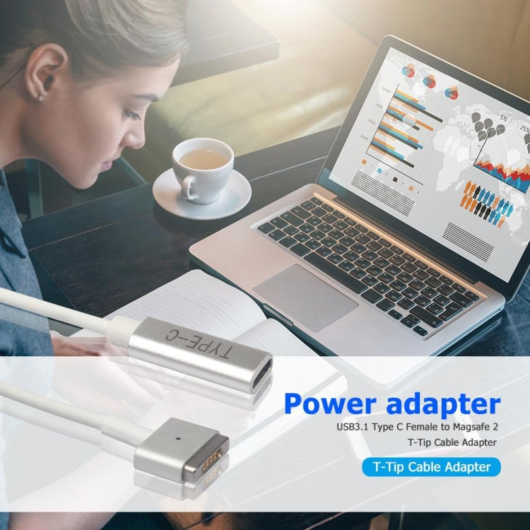 5ピン MagSafe 2 (T字型) から USB-C / Type-C PD 充電アダプター、Type-C から MagSafe 2