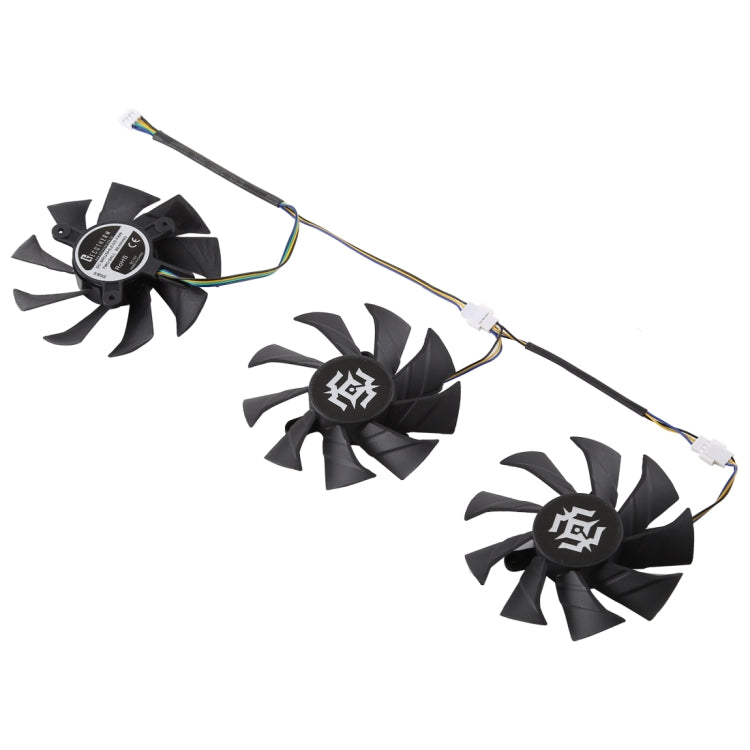 3個入り グラフィックスカード冷却ファン Zotac GTX 1070-8GD5 X-OC用、直径：85mm、0.5A 直径：9.5mm（3個入り）