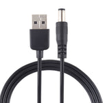 3A USB から 5.5 x 2.1mm DC電源プラグケーブル、長さ：1m、USB から DC 5.5x2.1mm