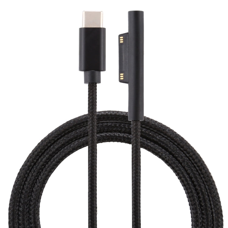 USB-C / Type-C から 6ピン ナイロンオス電源ケーブル Microsoft Surface Pro 3 / 4 / 5 / 6 ノートパソコンアダプター用、ケーブル長：1.5m、Microsoft Surface Pro 3 / 4 / 5 / 6対応