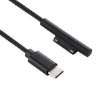 USB-C / Type-C から 6ピン ナイロンオス電源ケーブル Microsoft Surface Pro 3 / 4 / 5 / 6 ノートパソコンアダプター用、ケーブル長：1.5m、Microsoft Surface Pro 3 / 4 / 5 / 6対応