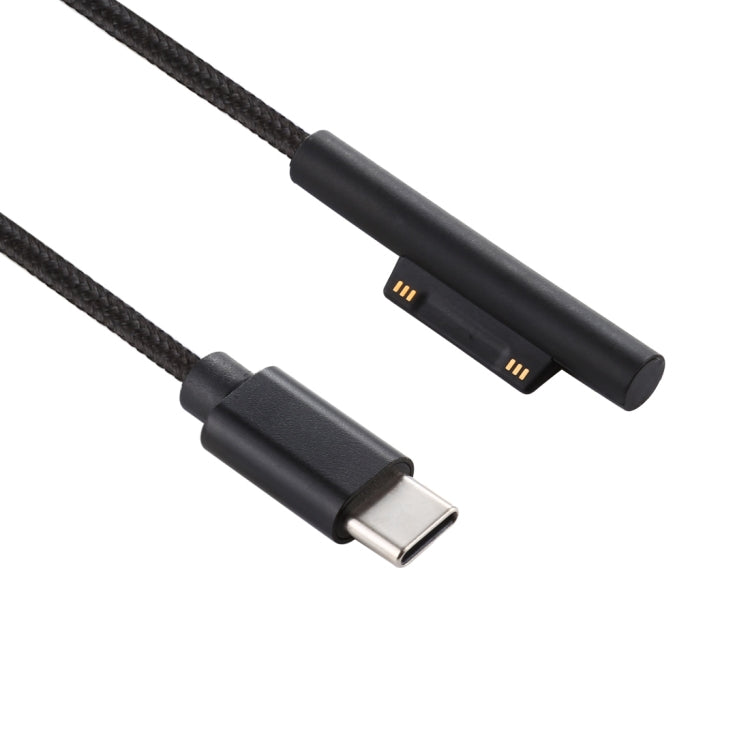 USB-C / Type-C から 6ピン ナイロンオス電源ケーブル Microsoft Surface Pro 3 / 4 / 5 / 6 ノートパソコンアダプター用、ケーブル長：1.5m、Microsoft Surface Pro 3 / 4 / 5 / 6対応