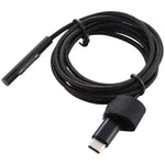 USB-C / Type-C から 6ピン ナイロンオス電源ケーブル Microsoft Surface Pro 3 / 4 / 5 / 6 ノートパソコンアダプター用、ケーブル長：1.5m、Microsoft Surface Pro 3 / 4 / 5 / 6対応