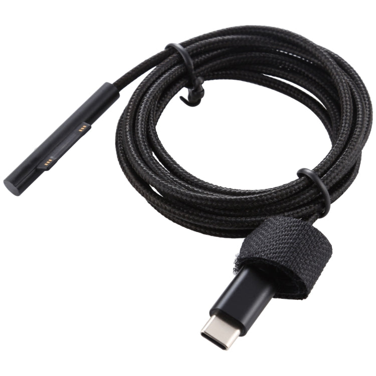 USB-C / Type-C から 6ピン ナイロンオス電源ケーブル Microsoft Surface Pro 3 / 4 / 5 / 6 ノートパソコンアダプター用、ケーブル長：1.5m、Microsoft Surface Pro 3 / 4 / 5 / 6対応