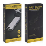 8-in-1 Type-C から HDMI + USB 3.0 + USB 3.0 + Type-C + LAN + VGA + TF/SDカードリーダーアダプター
