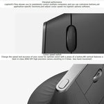 ロジクール MX Vertical 4000DPI USB-C / Type-C + Unifying + Bluetooth 3モード エルゴノミックワイヤレス垂直光学マウス、MX Vertical