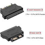 SATA 22ピン メス から SLIMLINE SATA 13ピン オスアダプター、SATA 22ピン メス から SATA 13ピン