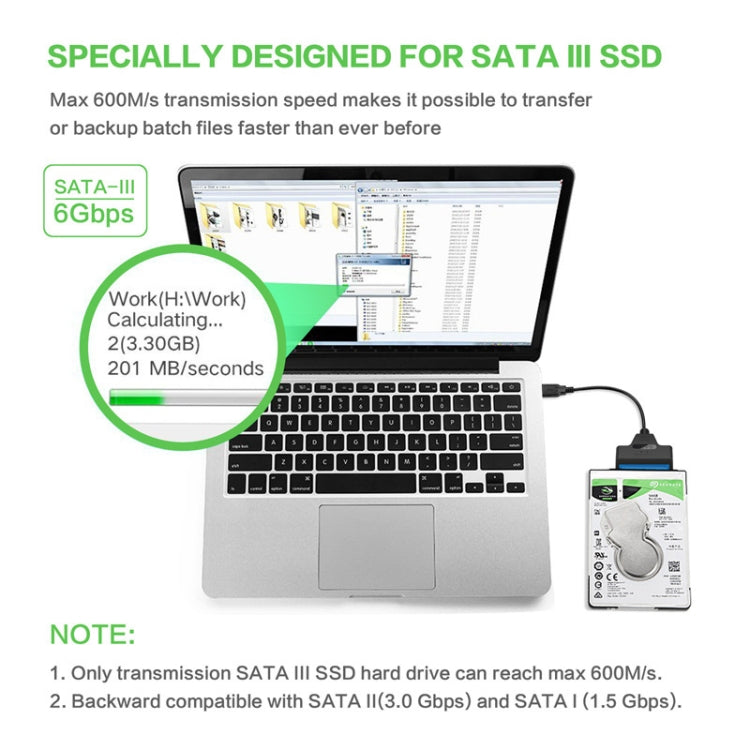 プロフェッショナル SATA to USB 3.0 ケーブルアダプター 2.5インチ SSD ハードドライブ拡張コネクター, 2.5インチ